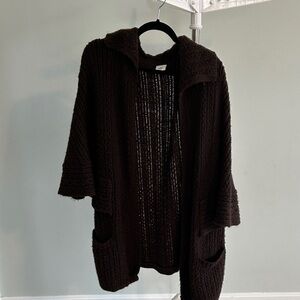 CAbi Brown Textured Knit Cardigan